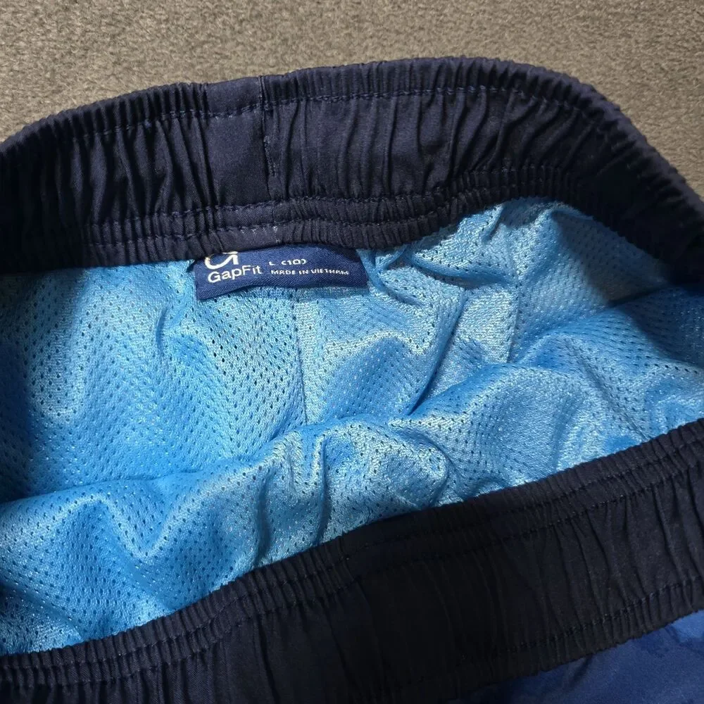 Bundle Of 2 Boys Swim Trunks Lot Size L 10/12 Old Navy GapFit Shark Blue EUC